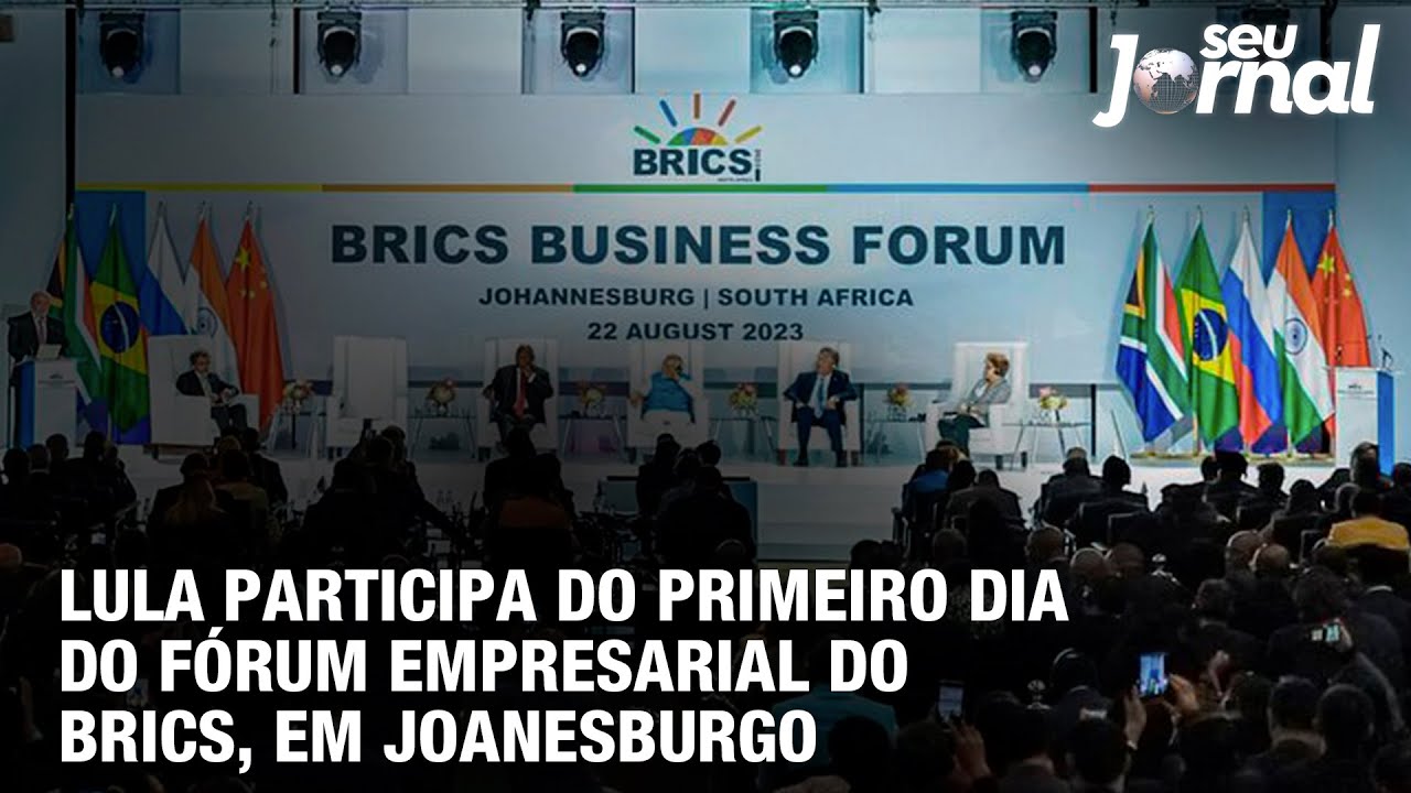 Lula participa do primeiro dia do Fórum Empresarial do Brics, em Joanesburgo