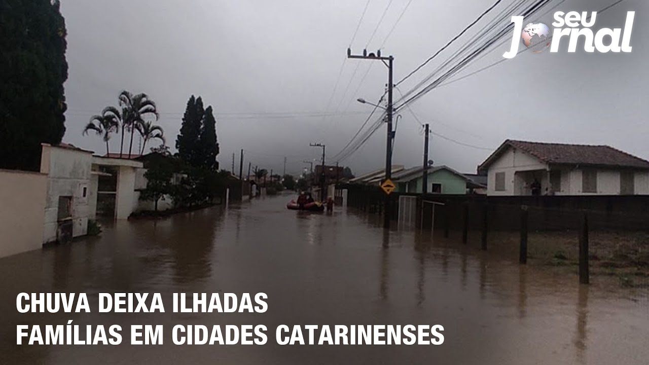 Chuva deixa ilhadas famílias em cidades catarinenses
