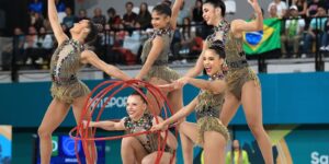 Ginástica rítmica do Brasil tem jornada dourada no Pan de Santiago