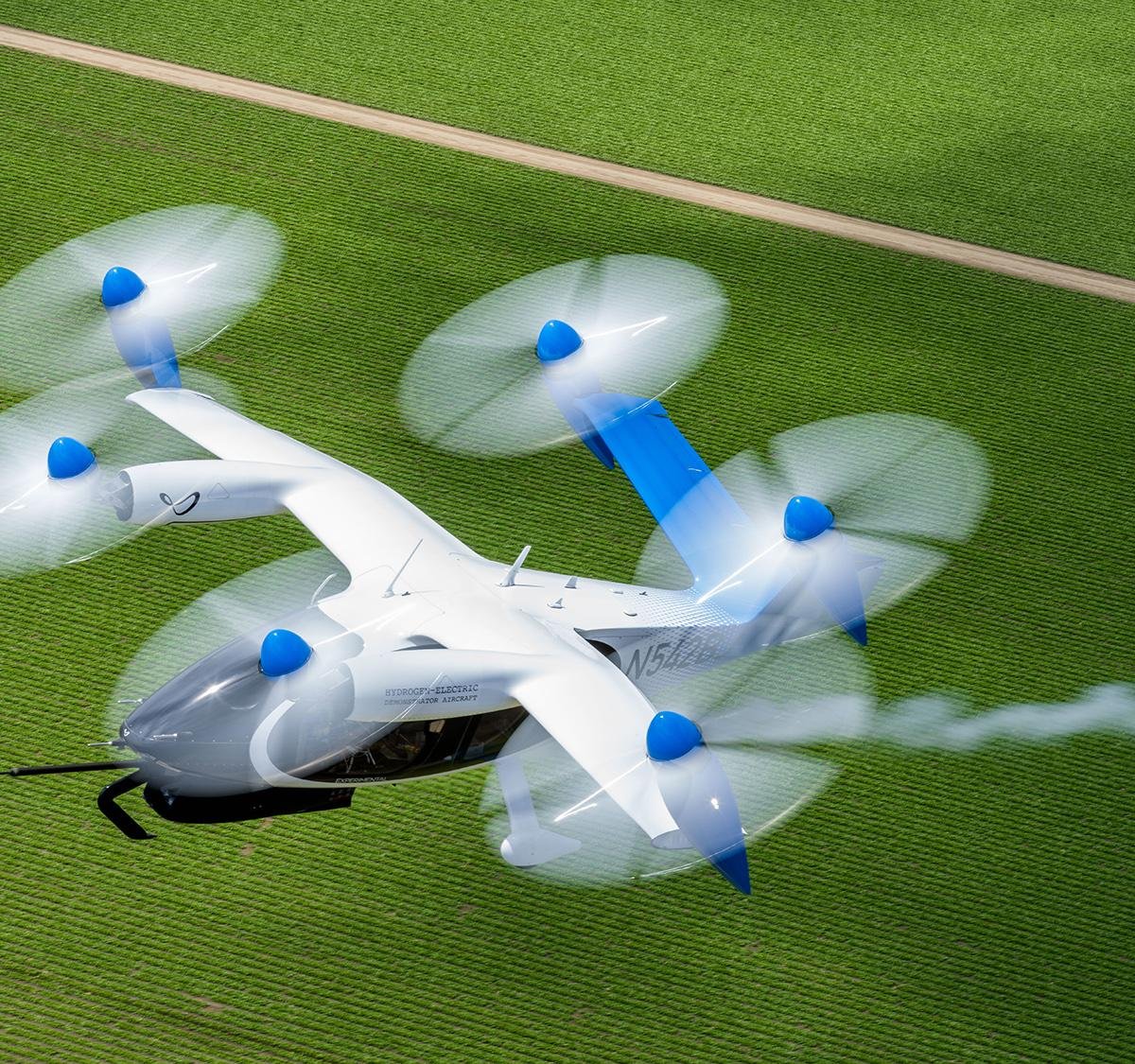 Táxi aéreo movido a hidrogênio voa 840 km emitindo apenas vapor d’água