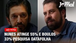 Nunes atinge 55% e Boulos 33% no segundo turno em nova pesquisa Datafolha | Seu Jornal 10.10