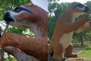 Escultura de preguiça-gigante em Porto Velho celebra patrimônio natural e histórico