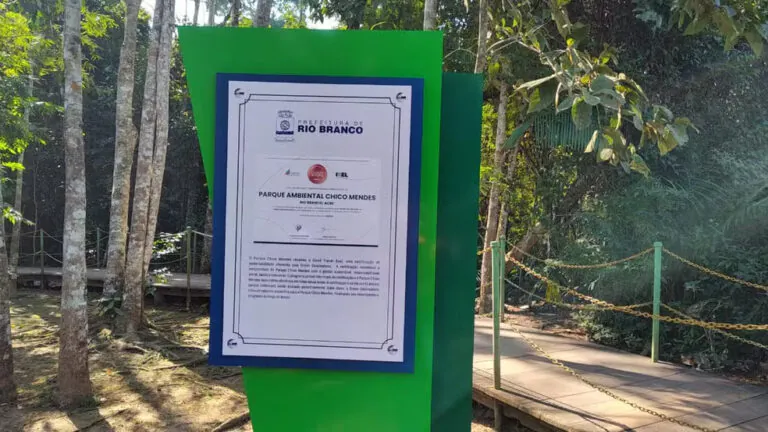 Parque Chico Mendes é 1º da Região Norte a receber selo de sustentabilidade de fundação holandesa de turismo