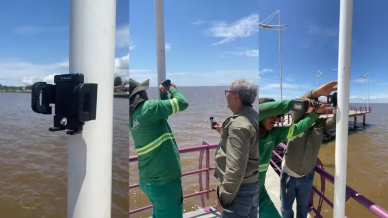 Lixo eletrônico é usado para produzir suporte de selfie em pontos turísticos em Macapá